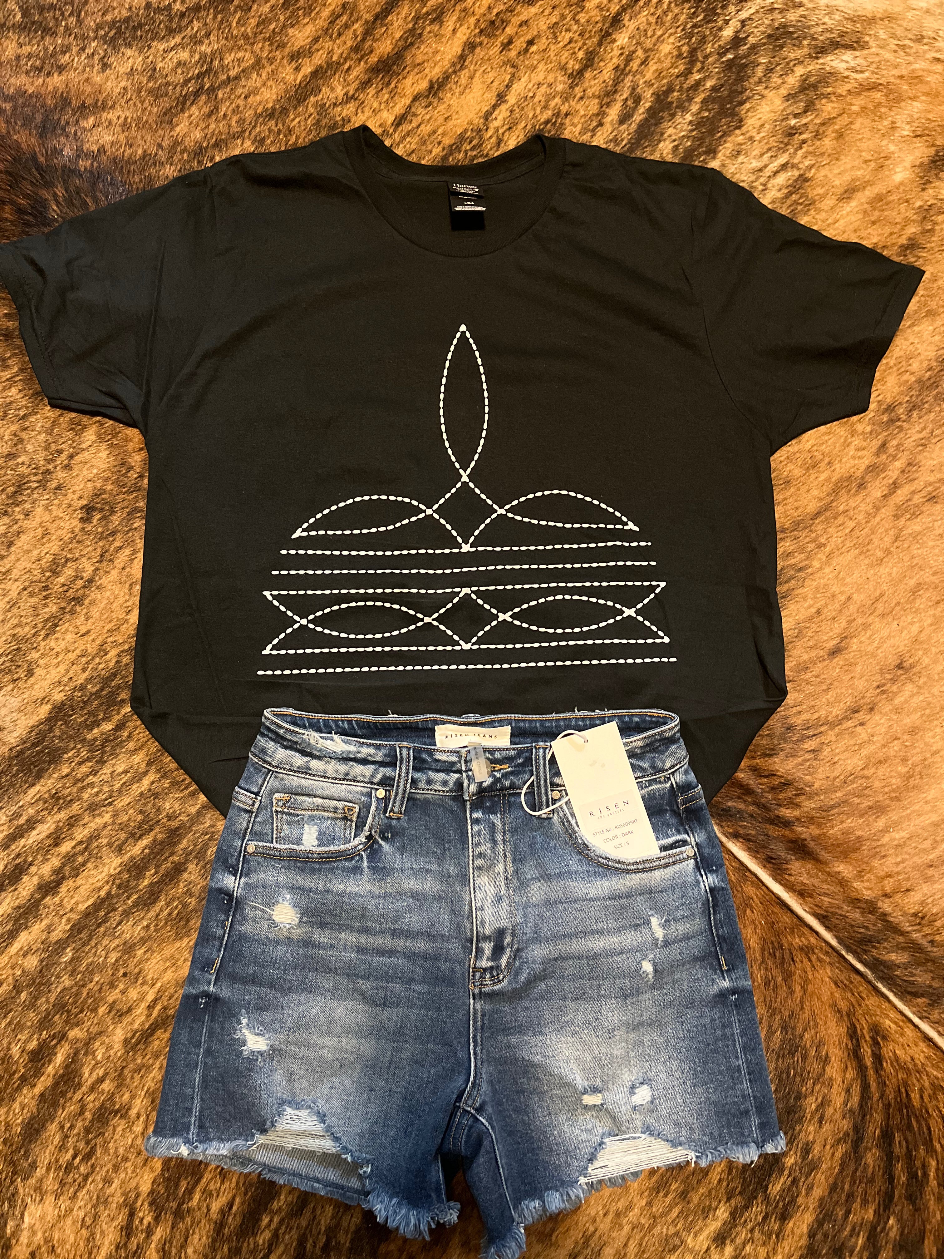 The Black Boot Stitch Tee
