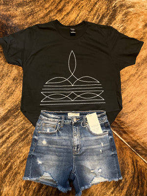The Black Boot Stitch Tee