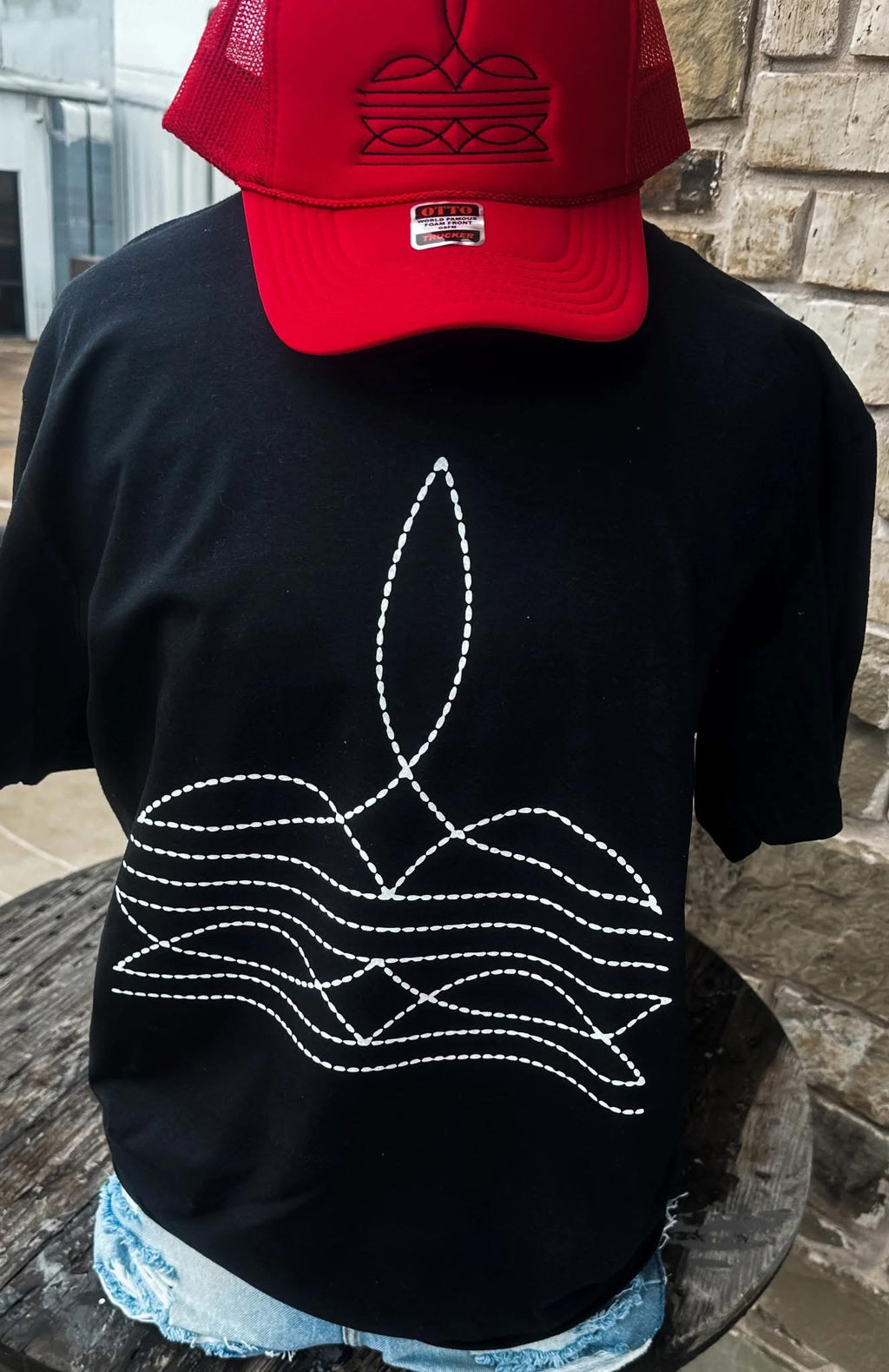 The Black Boot Stitch Tee