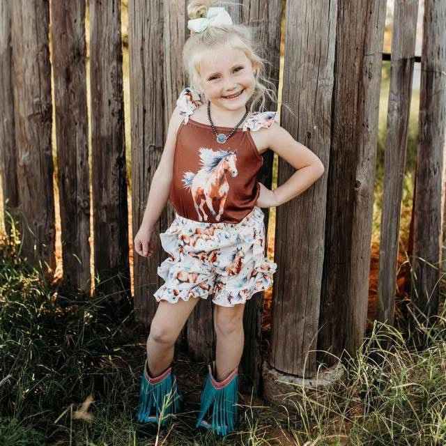 Cowkids Girls Tank Set Horses
