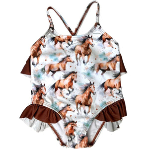 Cowkids Horses One Piece Swim