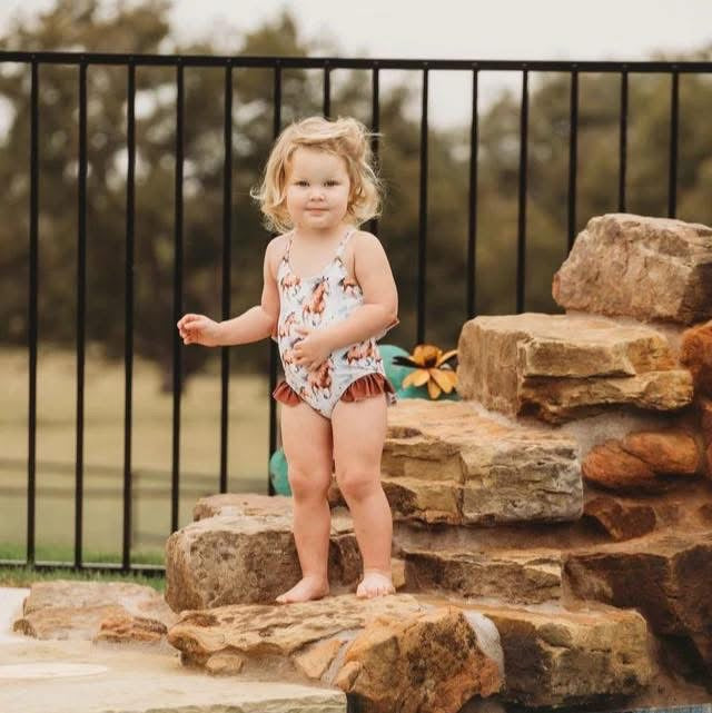 Cowkids Horses One Piece Swim
