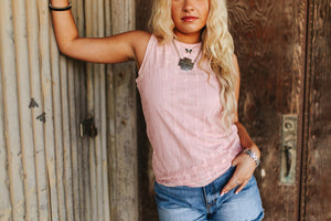 Lariat Lace Tank Top Rose
