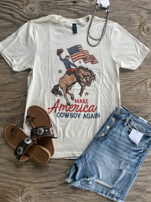 The Make America Cowboy Again Tee Tan