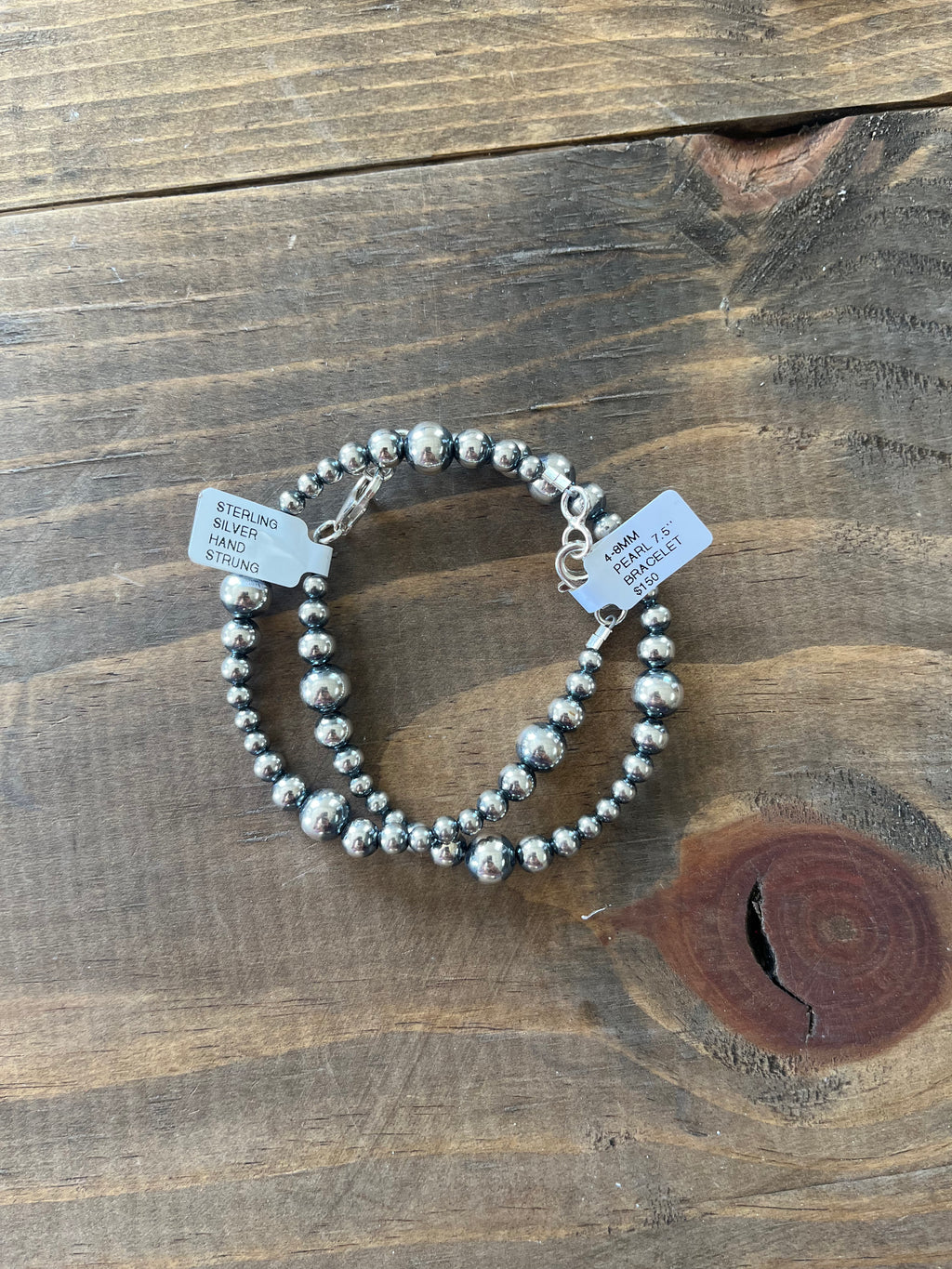4-8mm Graduated Navajo Pearl Bracelet