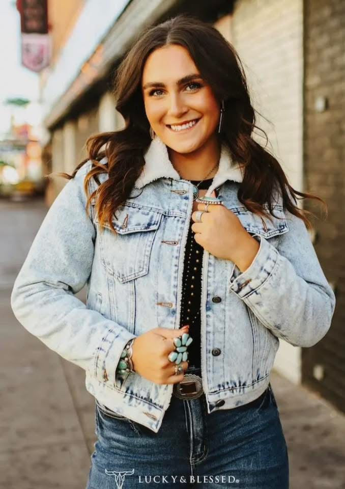 Sherpa Lined Denim Jacket Light PREORDER