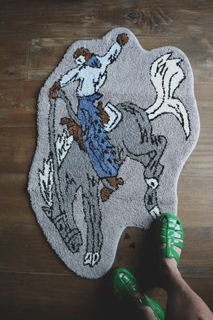 Western Plush Rugs Bronc