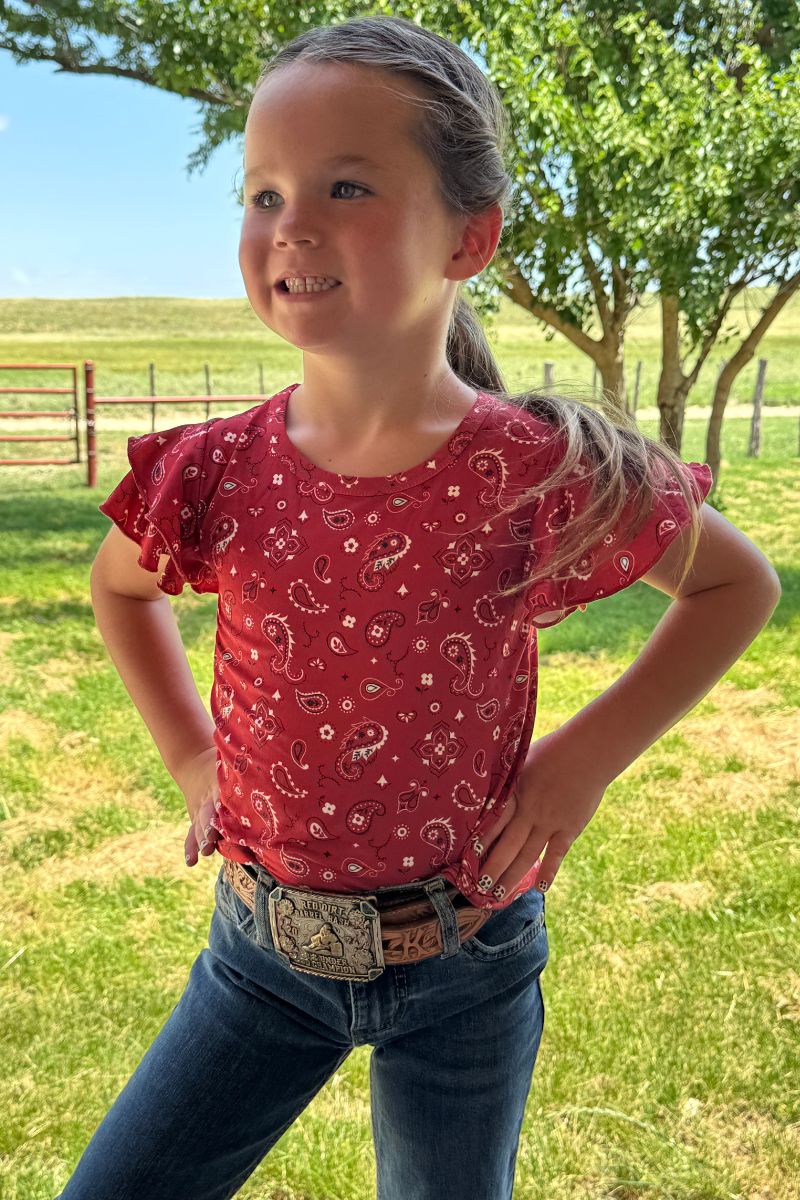 Cowkids Red Bandana Top
