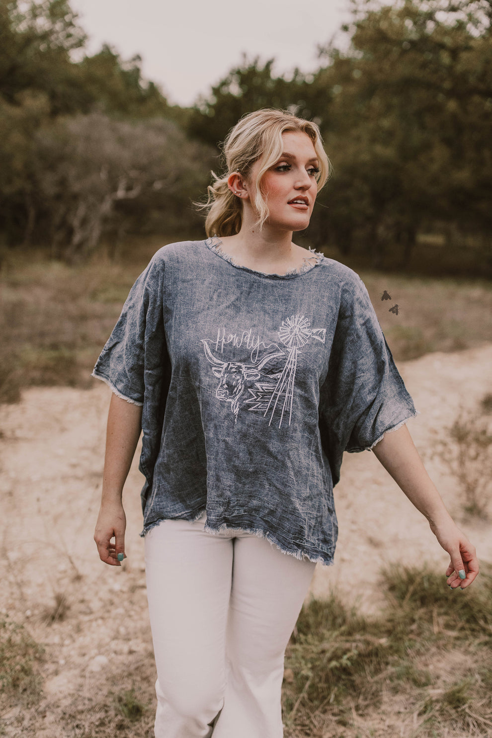 Texas Nights Denim Poncho