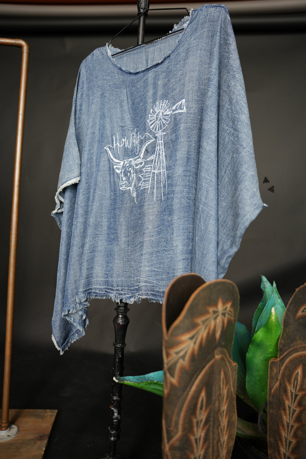 Texas Nights Denim Poncho