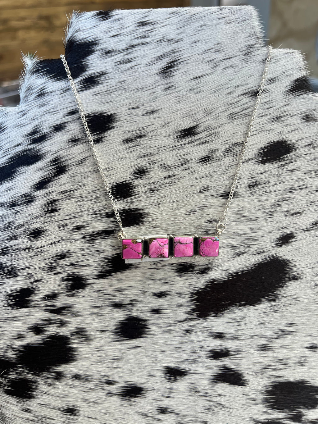 The 4 Stone Cotton Candy Bar Necklace