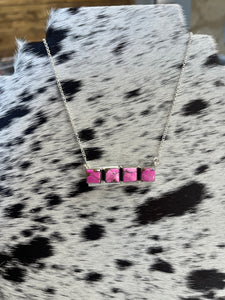 The 4 Stone Cotton Candy Bar Necklace