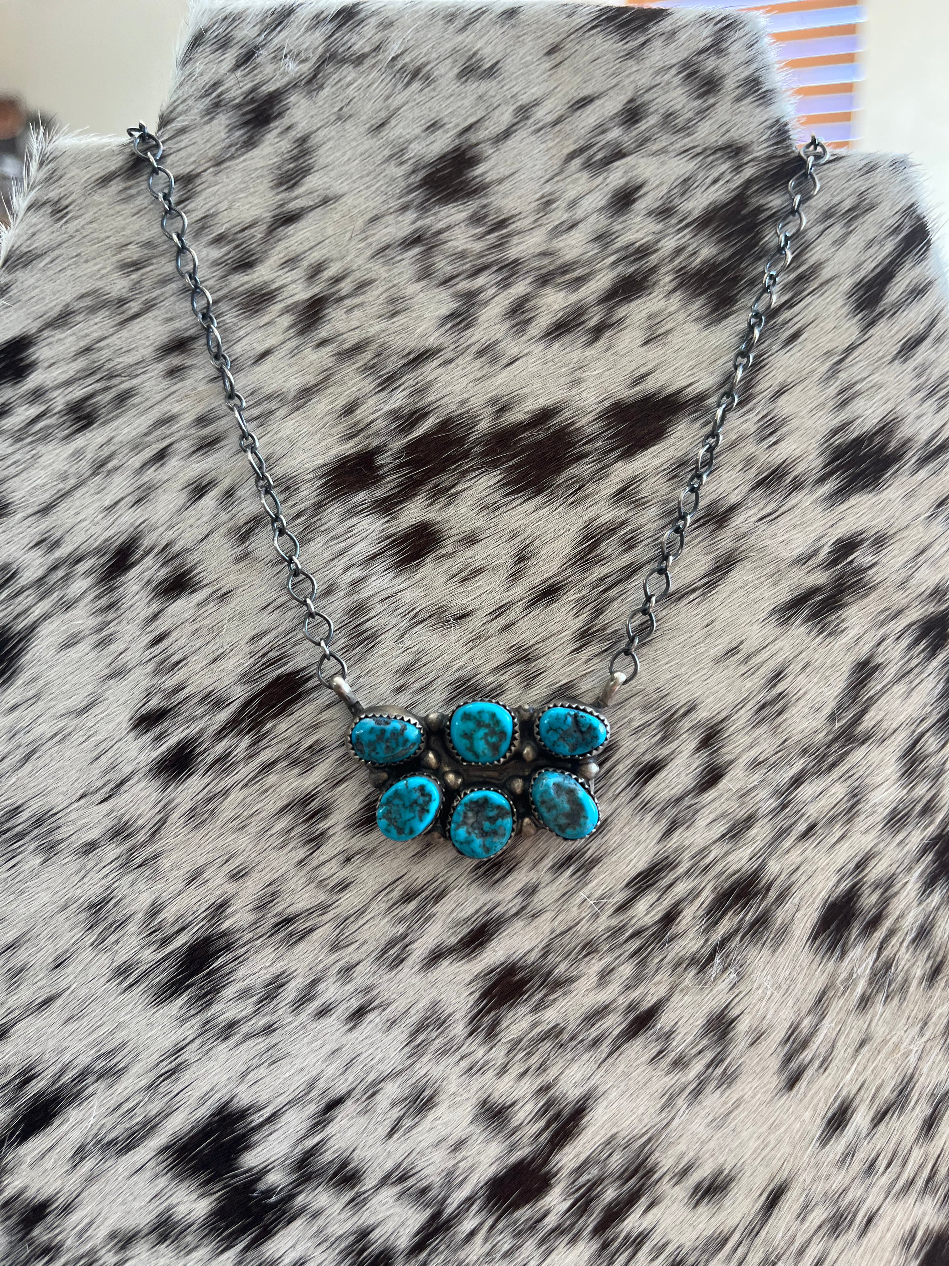 The Half Cluster Turquoise Necklace