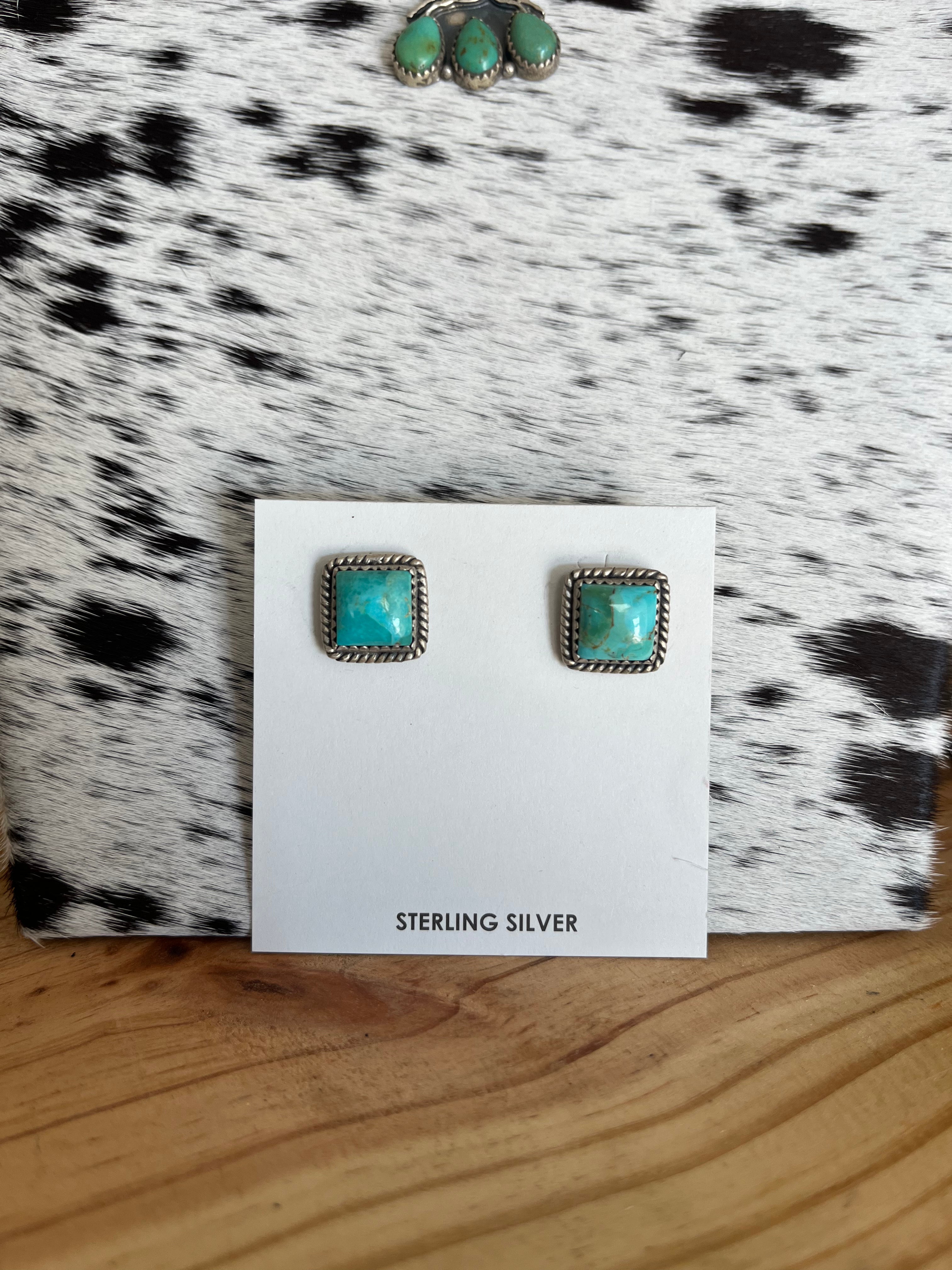 The Turquoise Square Earrings