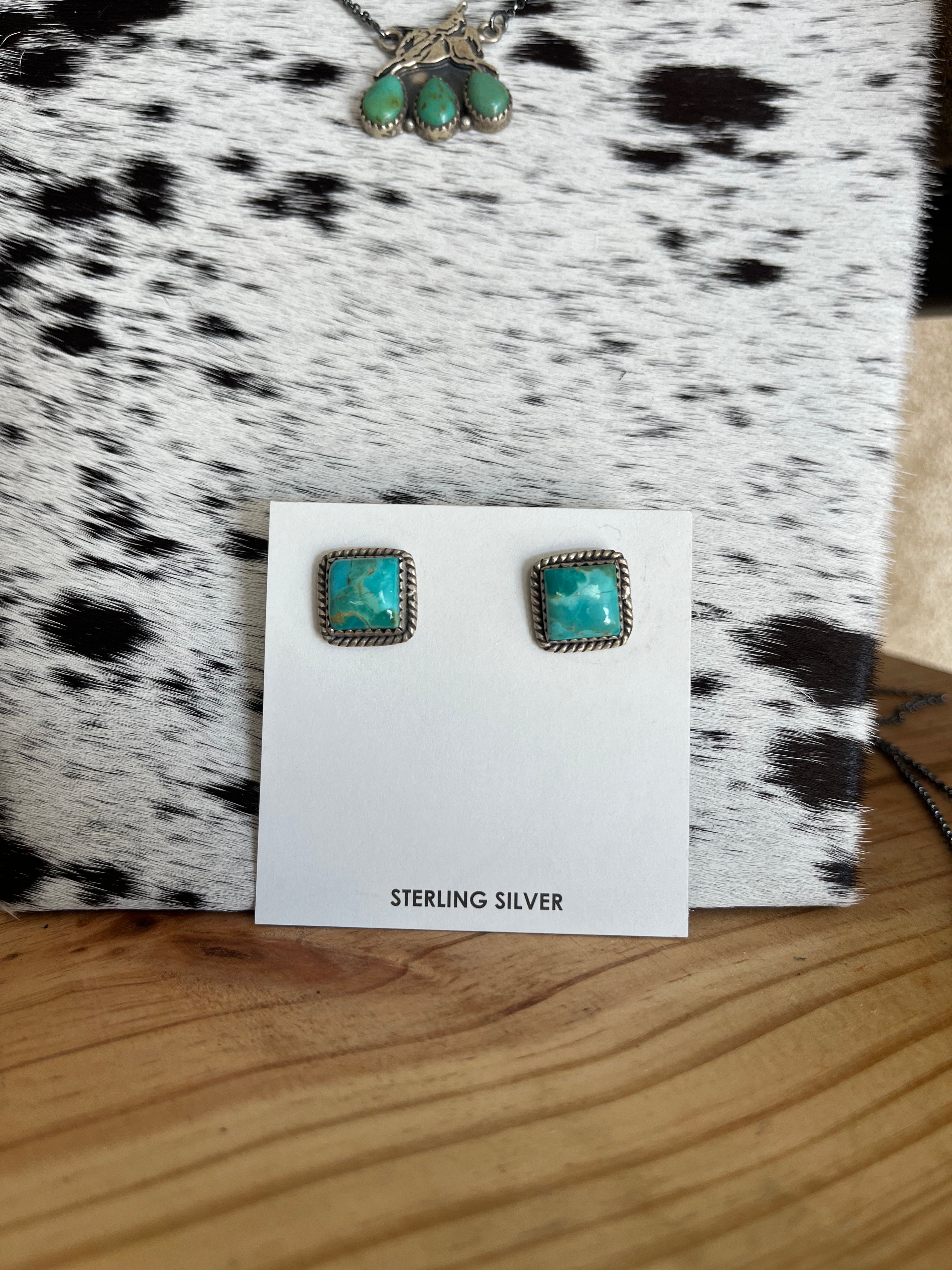 The Turquoise Square Earrings