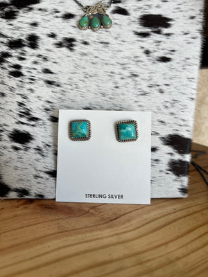 The Turquoise Square Earrings