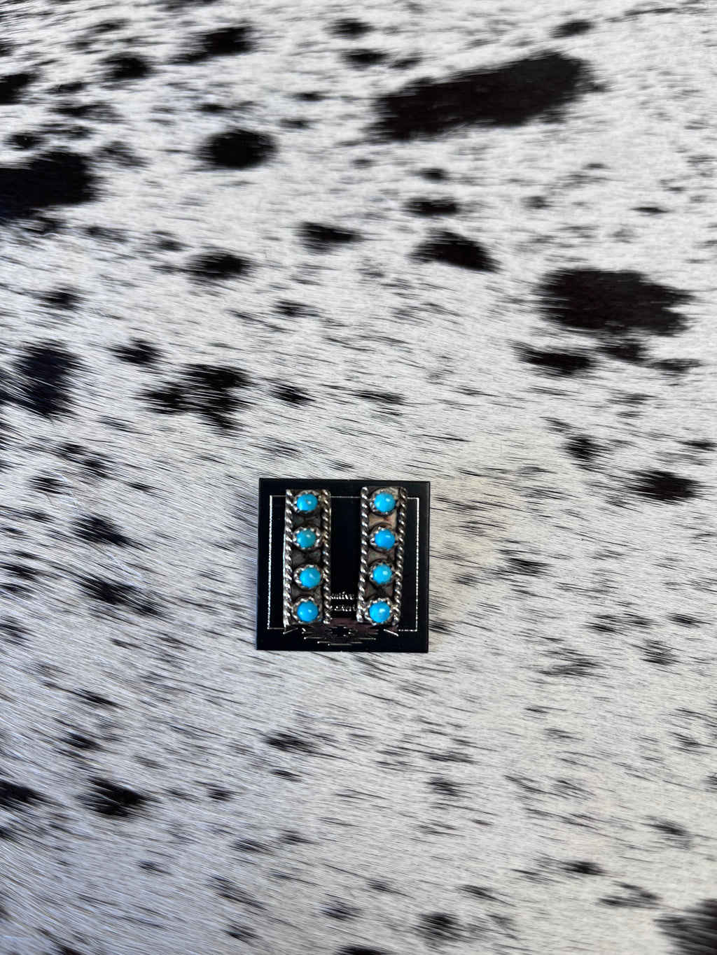 The Turquoise 4 Stone Bar Earrings