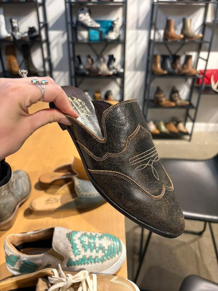 Boot Stitch Slip On Mules