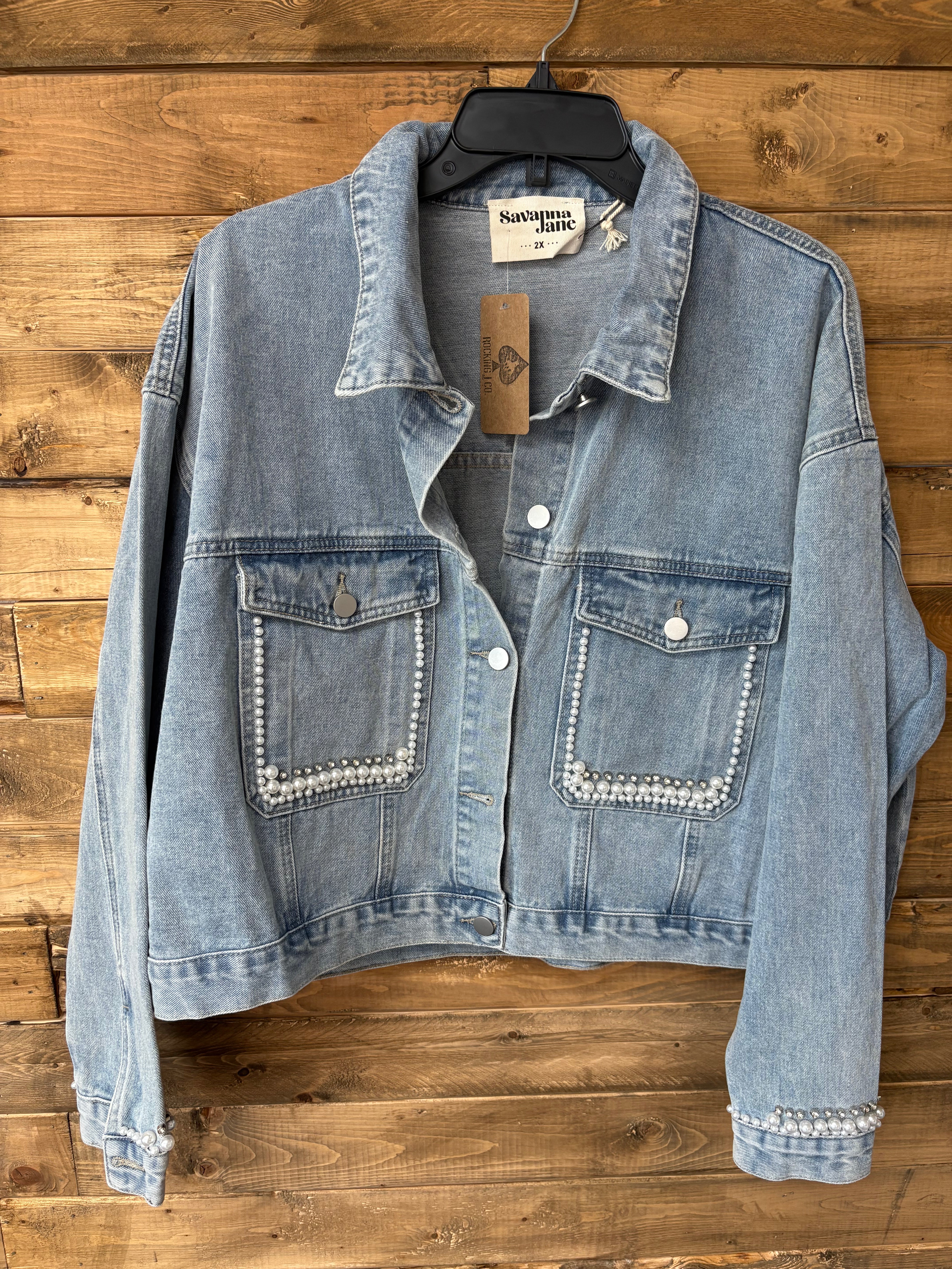 The Denim & Pearls Jacket (Plus)